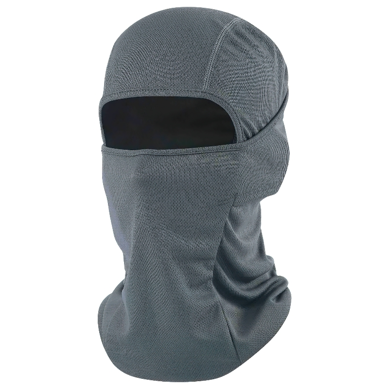 Unisex full face gray camouflage balaclava scarf, perfect military accessory for men and women.