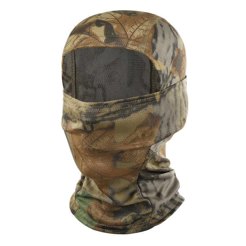 Unisex full face camouflage balaclava scarf, trendy military mask in earthy tones for men and women.