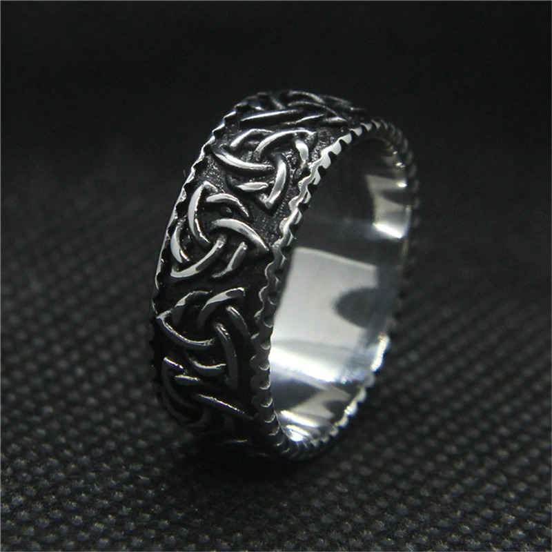 Unisex Gothic Jewelry Ring / Stainless Steel Ring with Viking Symbols - HARD'N'HEAVY