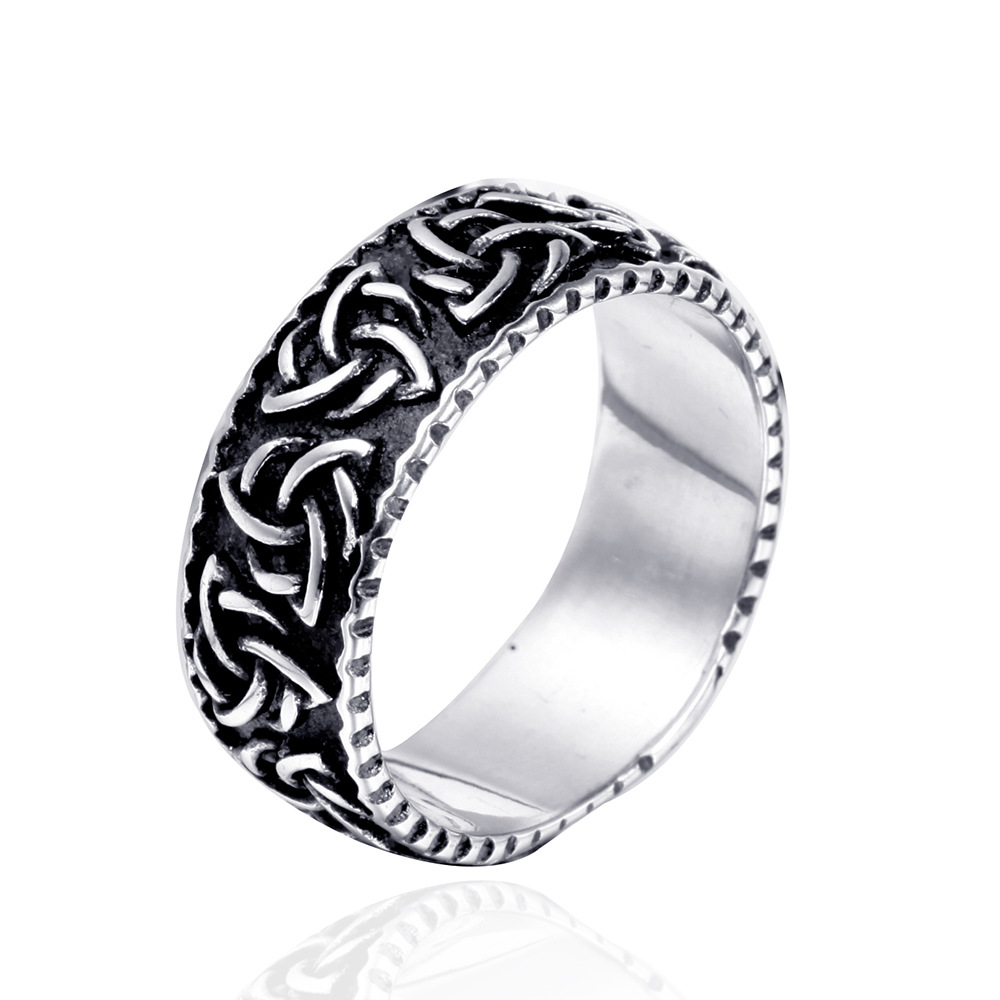 Unisex Gothic Jewelry Ring / Stainless Steel Ring with Viking Symbols - HARD'N'HEAVY
