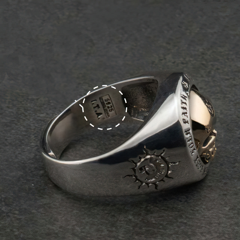 Unisex Gothic Ring Of Skull Symbol / Alternative Fashion Jewelry Of 925 Sterling Silver - HARD'N'HEAVY