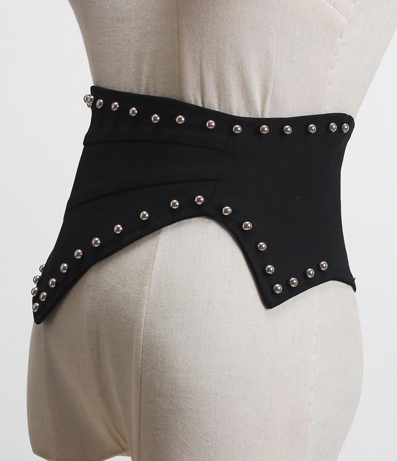 Unisex Long Asymmetrical Wide Belt with Rivets / New Alternative Fashion - HARD'N'HEAVY