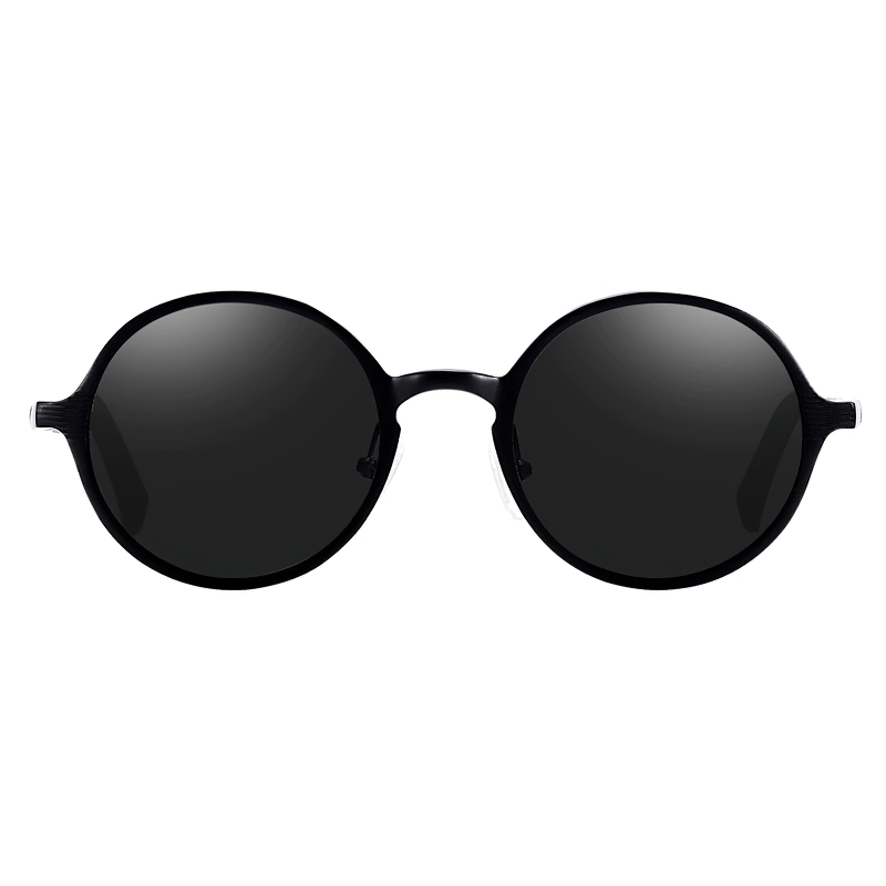 Unisex luxury round sunglasses in black, vintage eyewear for trendy men and women, stylish casual accessories.