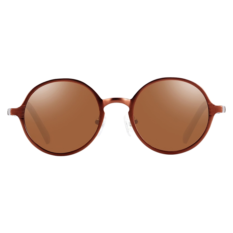 Unisex luxury round sunglasses in vintage style, featuring brown lenses and trendy design for men and women.
