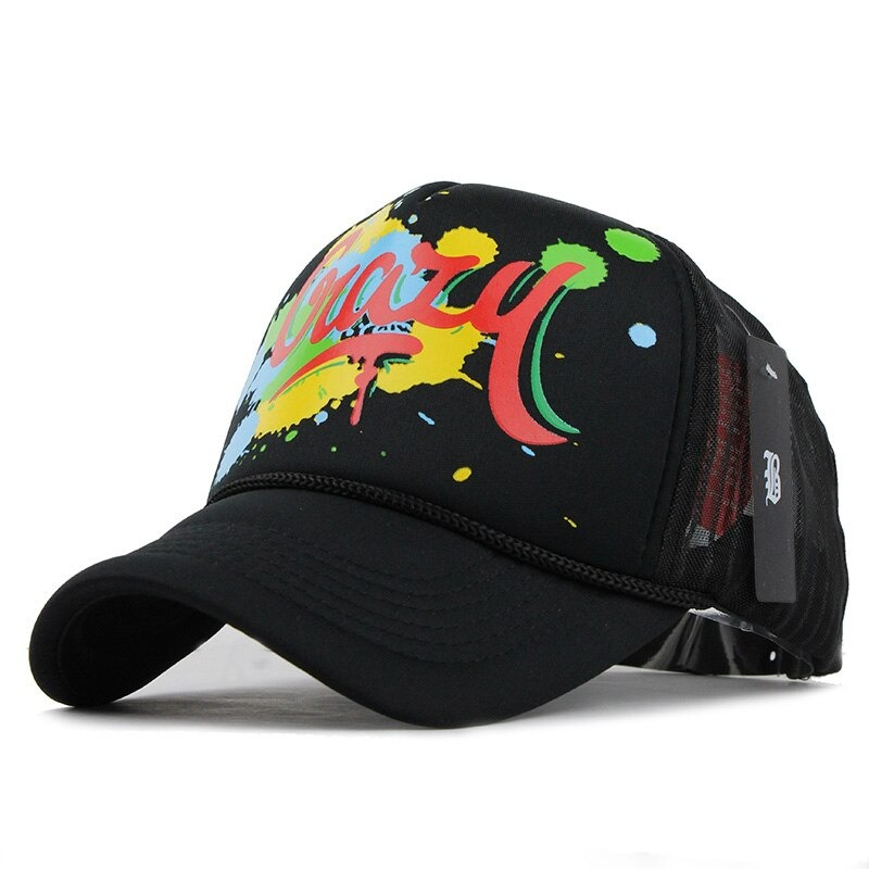 Unisex Mesh Baseball Cap with Print / Fashion Breathable Sports Hats / Alternative Style Accessories - HARD'N'HEAVY