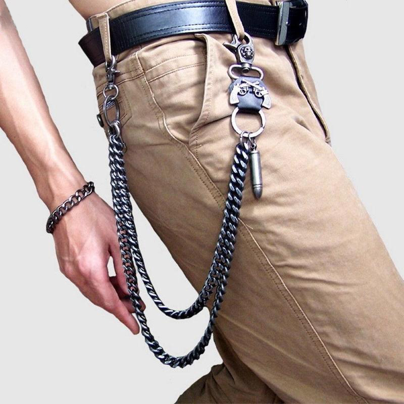 Unisex Punk Chain For Pants / Stainless Steel Jewelry / Cool Vintage Silver Chain - HARD'N'HEAVY