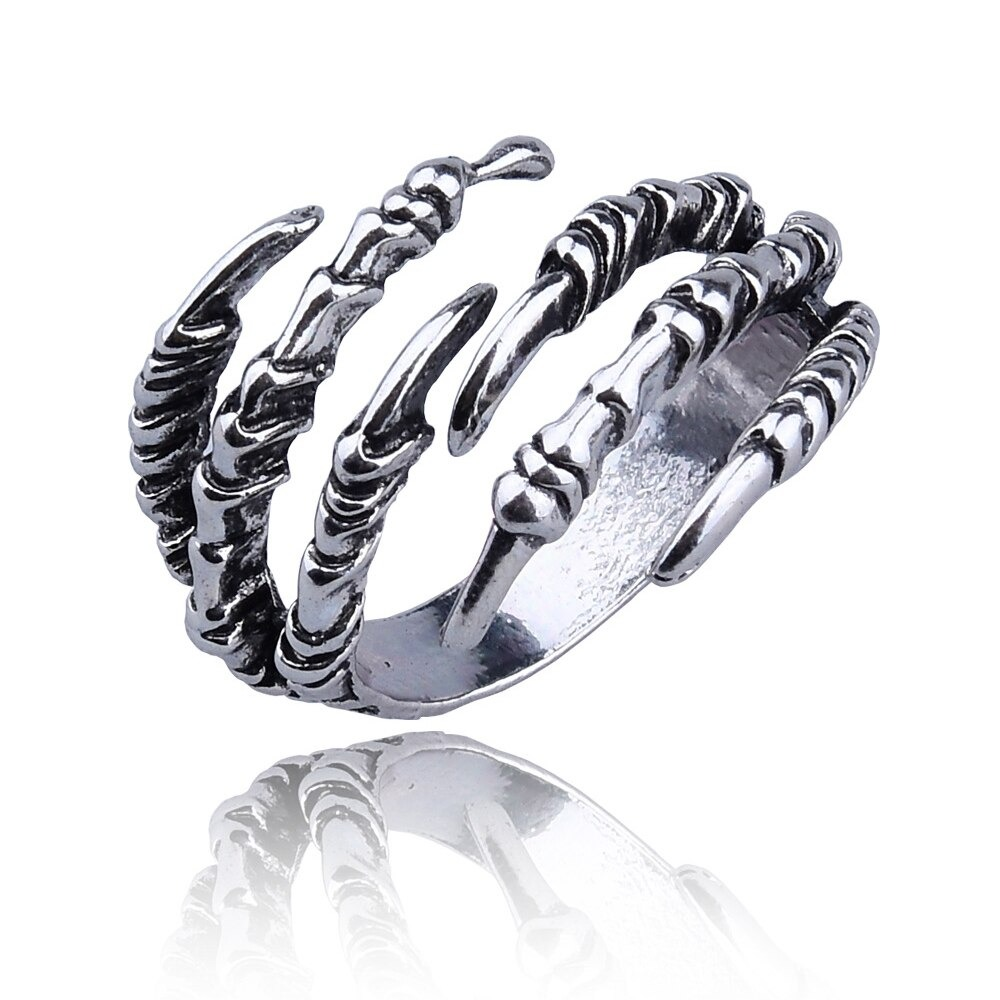 Unisex retro punk open ring with dragon claw design, perfect for cosplay or rock star outfits.