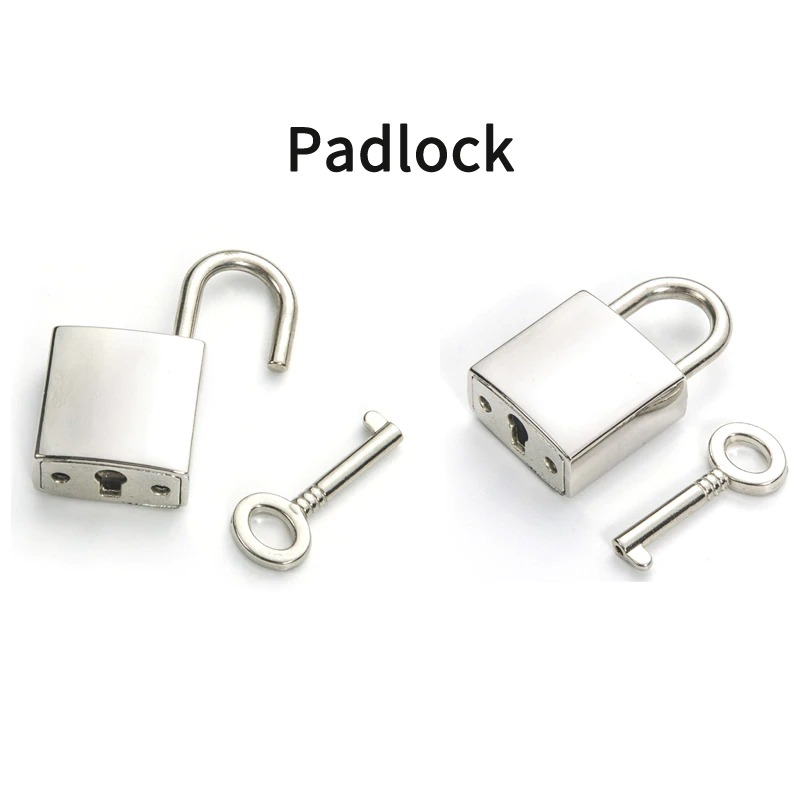 Stylish silver padlock and key, perfect for gothic necklaces and alternative fashion accessories.