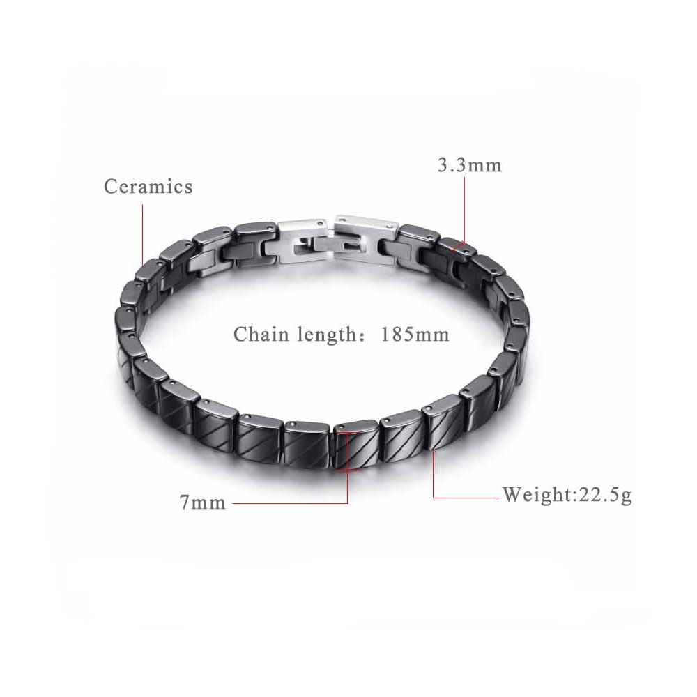 Unisex Stainless Steel Bracelet in Black and White Colour / Fashion Bangle with Toggle-Clasps - HARD'N'HEAVY