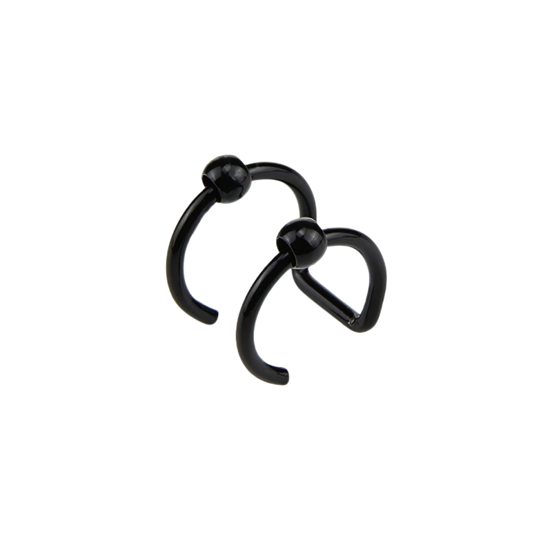 Stylish black unisex stainless steel earrings with a modern design for rock-style jewelry.