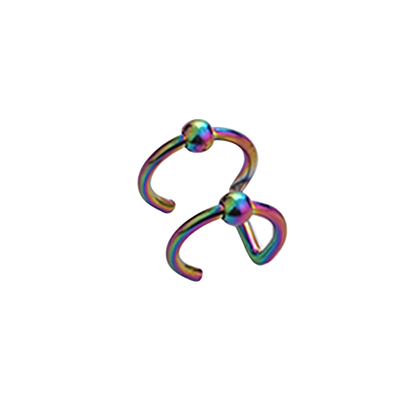 Colorful unisex stainless steel piercings in a trendy rock style, perfect for adding flair to any outfit.