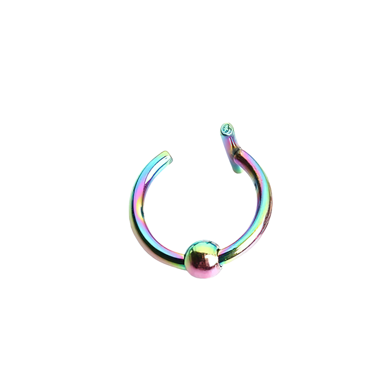 Unisex stainless steel piercing in vibrant colors, featuring a modern rock style design for trendy body jewelry lovers.