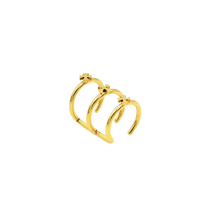 Stylish unisex gold stainless steel earrings with a unique rock style design.