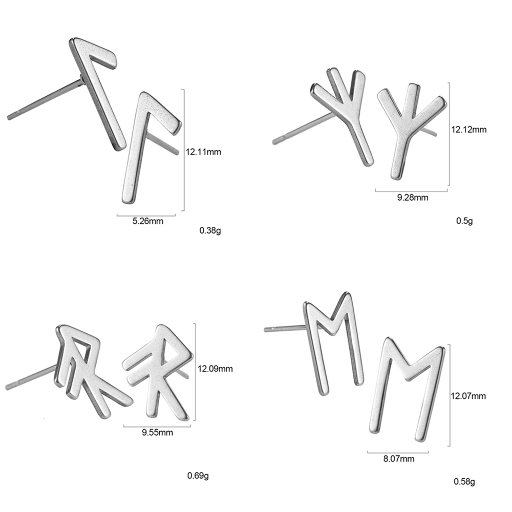 Stylish unisex vintage silver earrings in stainless steel, featuring unique geometric designs.