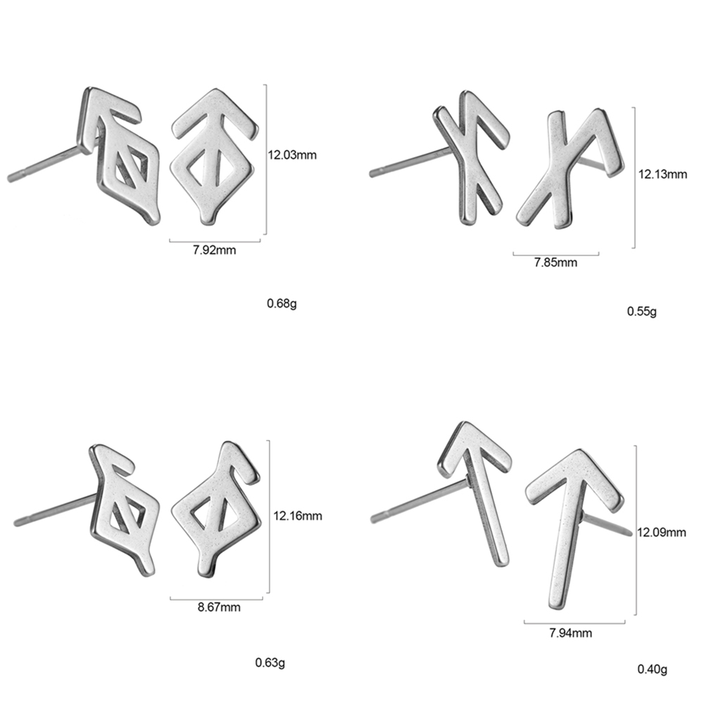 Unisex stainless steel vintage gothic earrings in unique geometric shapes, ideal for stylish outfits.