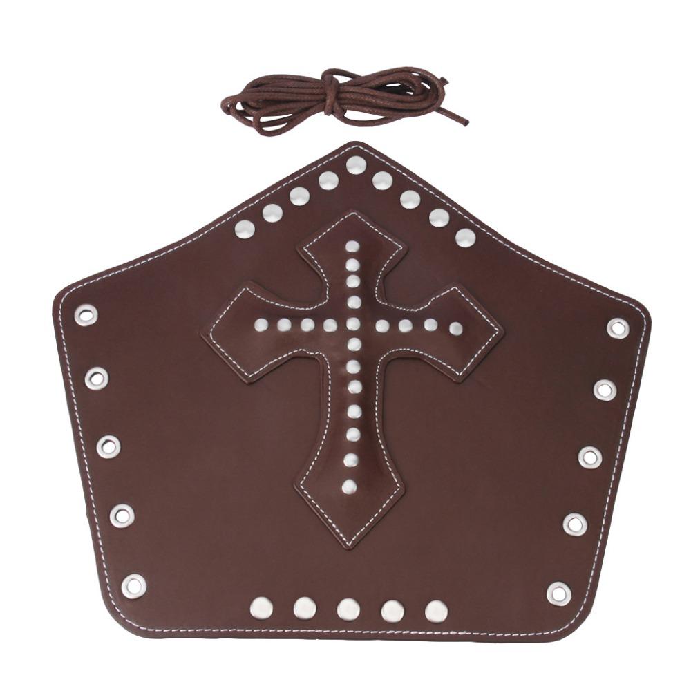 Unisex Templar Knights leather wristband with cross design, perfect for cosplay and medieval-themed events.