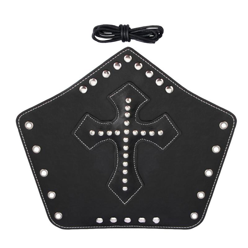 Unisex Templar Knights leather wristband with cross, fashionable accessory for cosplay and medieval events.