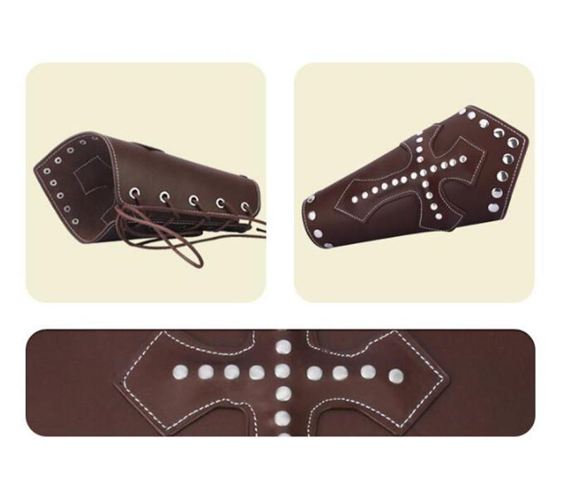Unisex Templar Knights leather wristband featuring cross design and lacing details, perfect for cosplay and medieval events.