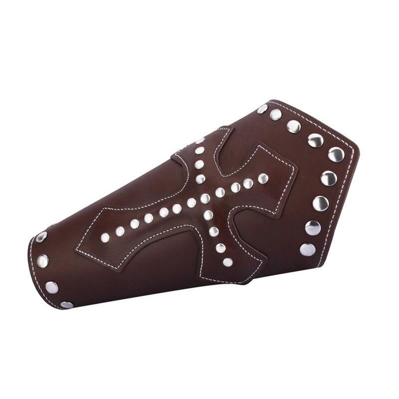 Unisex Templar Knights leather wristband with cross design, perfect for cosplay and medieval events.