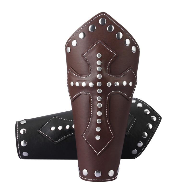 Unisex Templar Knights Bracelet / Wristband Medieval Leather with Cross - HARD'N'HEAVY