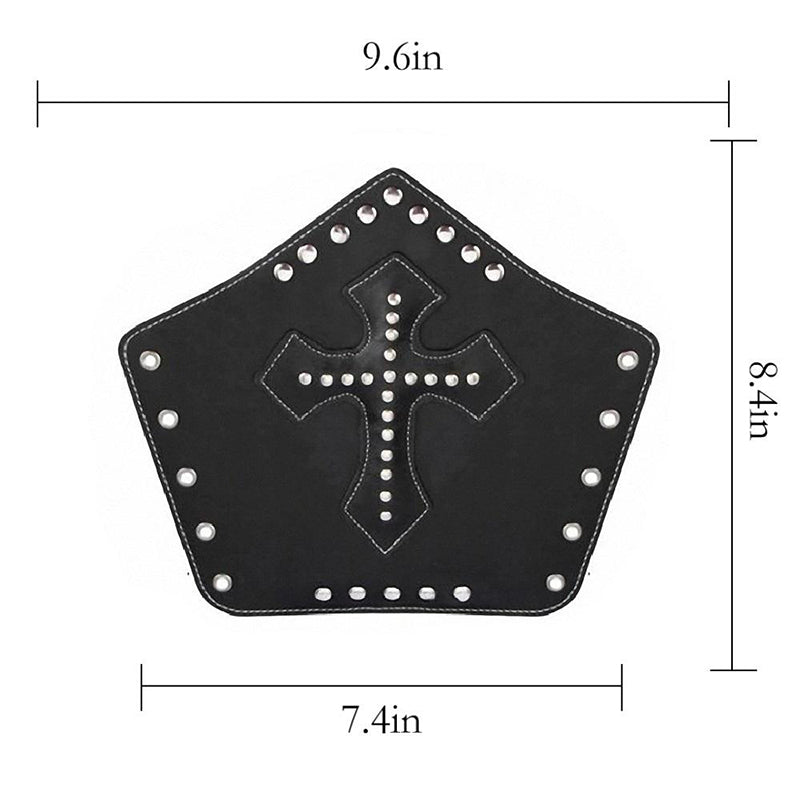 Unisex Templar Knights leather wristband with cross design and studs, perfect for medieval cosplay outfits.
