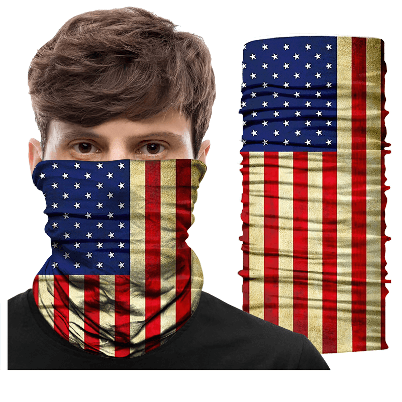 USA 3D National Flag Print Neck Balaclava-Scarf / Sun Protective Neck Tube Headwear - HARD'N'HEAVY