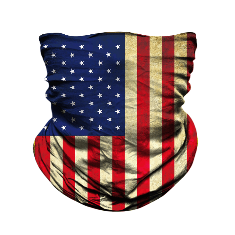 USA 3D National Flag Print Neck Balaclava-Scarf for outdoor fun and sun protection.