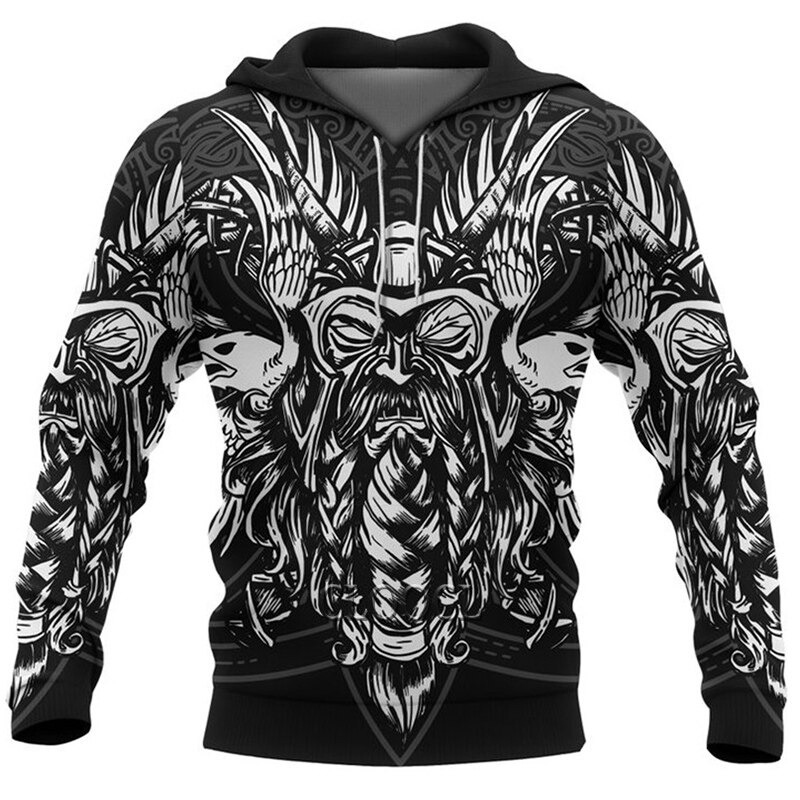 Viking Odin 3D Print Hoodie / Fasion Casual Men's Sweatshirts / Male Long Sleeves Clothing - HARD'N'HEAVY