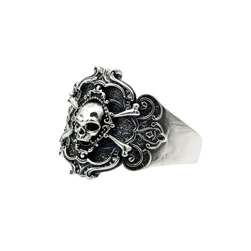 Viking Skull Pirate Ring / Alternative Fashion Vintage Jewelry Of 925 Sterling Silver - HARD'N'HEAVY