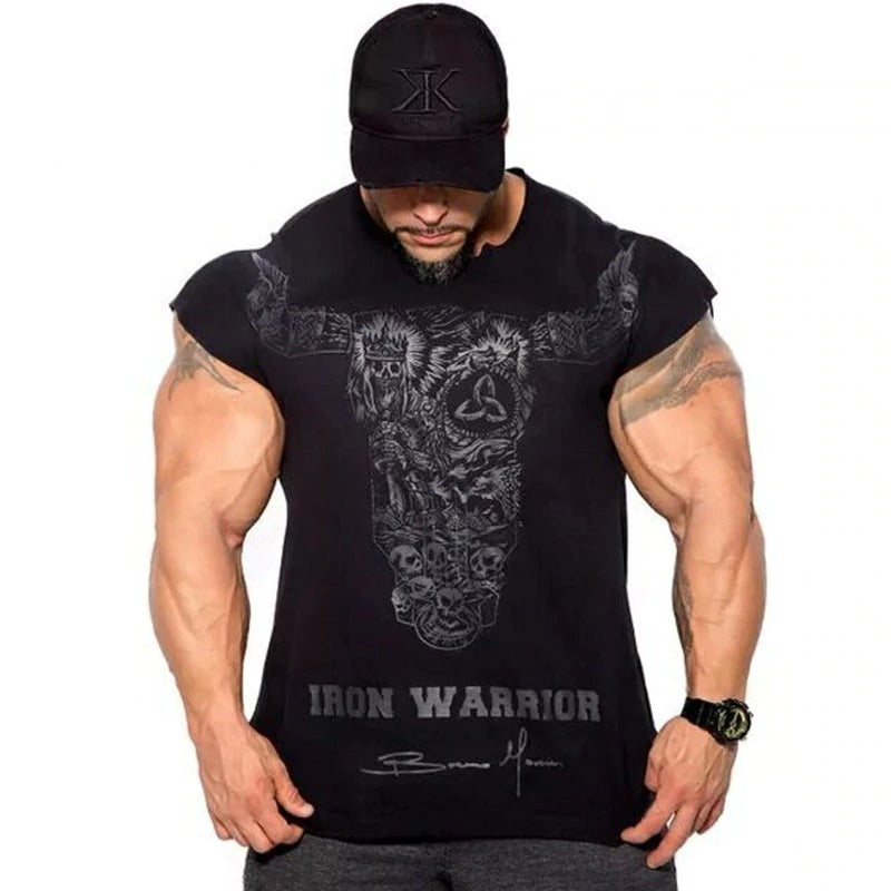 Viking Style Men T-Shirts / Oversized Muscle Workout Tees / Fitness Bodybuilding Skinny T-shirt - HARD'N'HEAVY