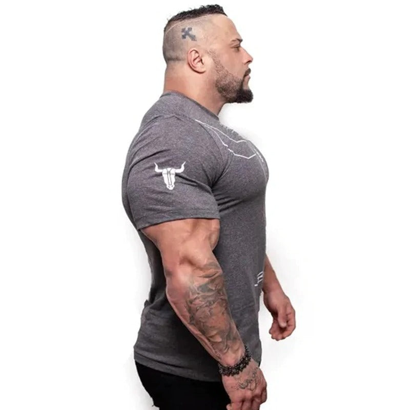 Viking Style Men T-Shirts / Oversized Muscle Workout Tees / Fitness Bodybuilding Skinny T-shirt - HARD'N'HEAVY