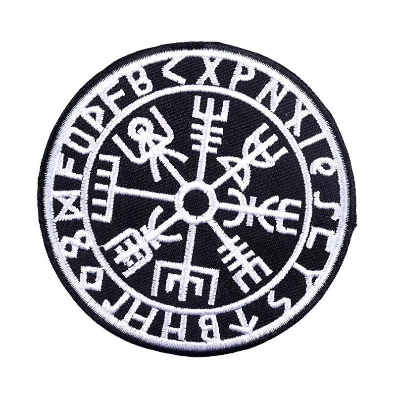 Viking Vegvisir Odin Compass Iron-On Patch / Stylish Embroidery For Clothing - HARD'N'HEAVY