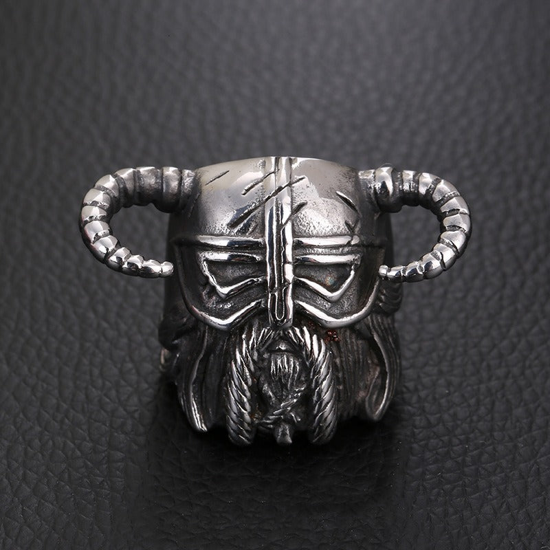 Vikings Helmet Warrior Ring / Nordic Vintage Heavy Stainless Steel Rings / Unique Jewelry - HARD'N'HEAVY