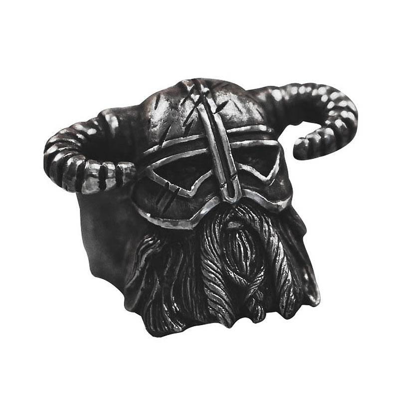 Viking helmet warrior ring in heavy stainless steel with detailed design, perfect for unique unisex jewelry style.