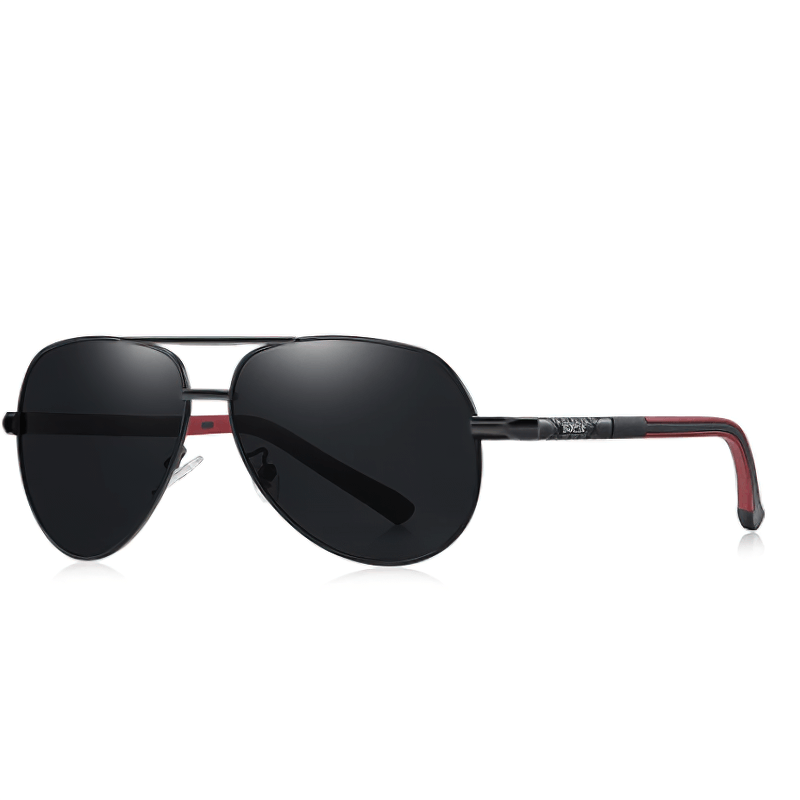 Vintage aluminum polarized sunglasses for unisex, stylish black lenses and sleek design, perfect casual accessory.