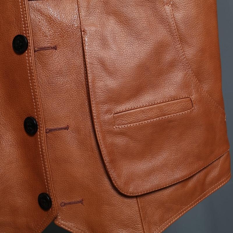 Vintage Biker Leather Mens Vest /  Real Brown Cow Genuine Leather Vest in Rock Style - HARD'N'HEAVY