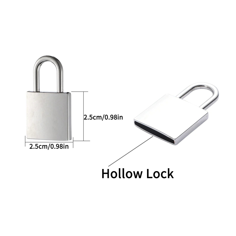 Hollow lock pendant for vintage double layer chain necklace, 2.5cm size, stylish accessory for unisex rock outfits.