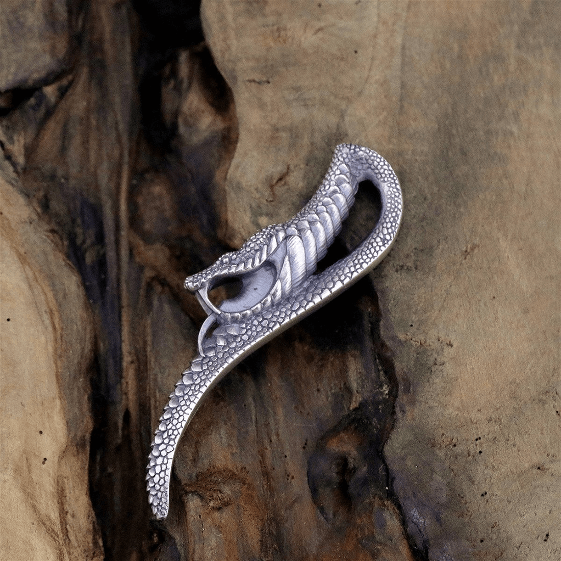 Vintage punk carving snake pendant, stylish unisex jewelry for enhancing any outfit.
