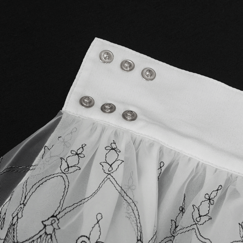 Vintage flared gloves featuring snap rose buttons and delicate lace trim for an elegant gothic style.