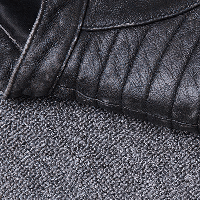 Vintage Genuine Leather Black Jacket / Men's Biker Jacket In Rock Style - HARD'N'HEAVY