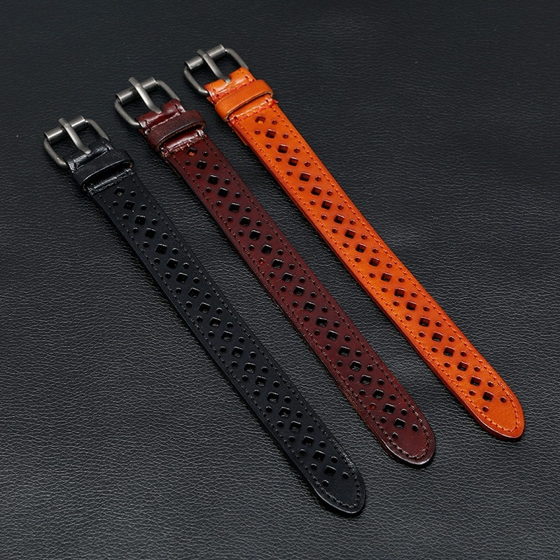 Vintage genuine leather bracelet trio in black, brown, and orange with geometric patterns for men and women.