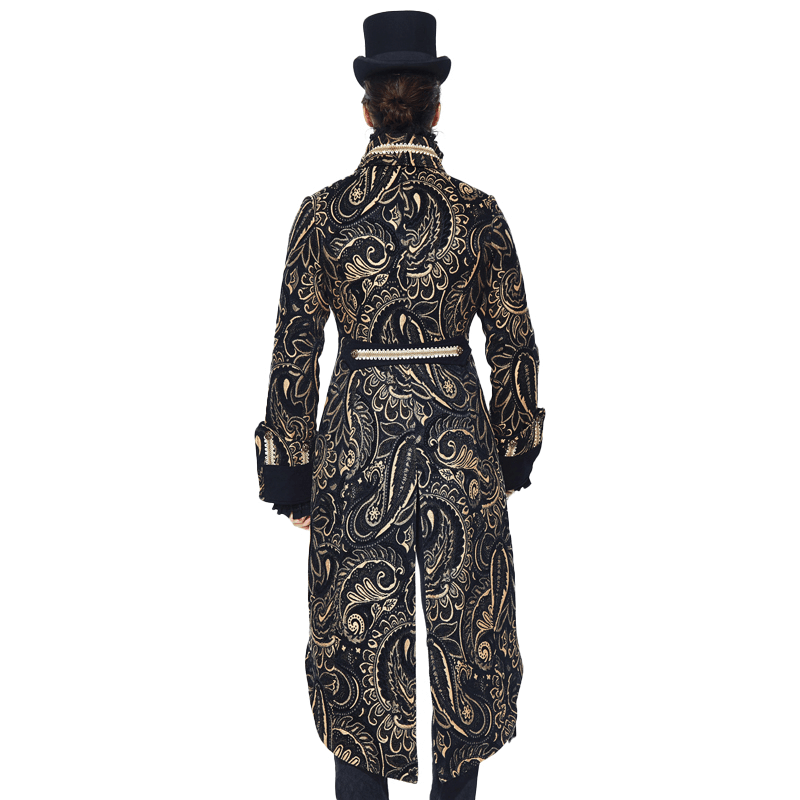 Vintage Gothic Long Trench Coat for Men / Elegant Male Alternative Fashion Clothing - HARD'N'HEAVY