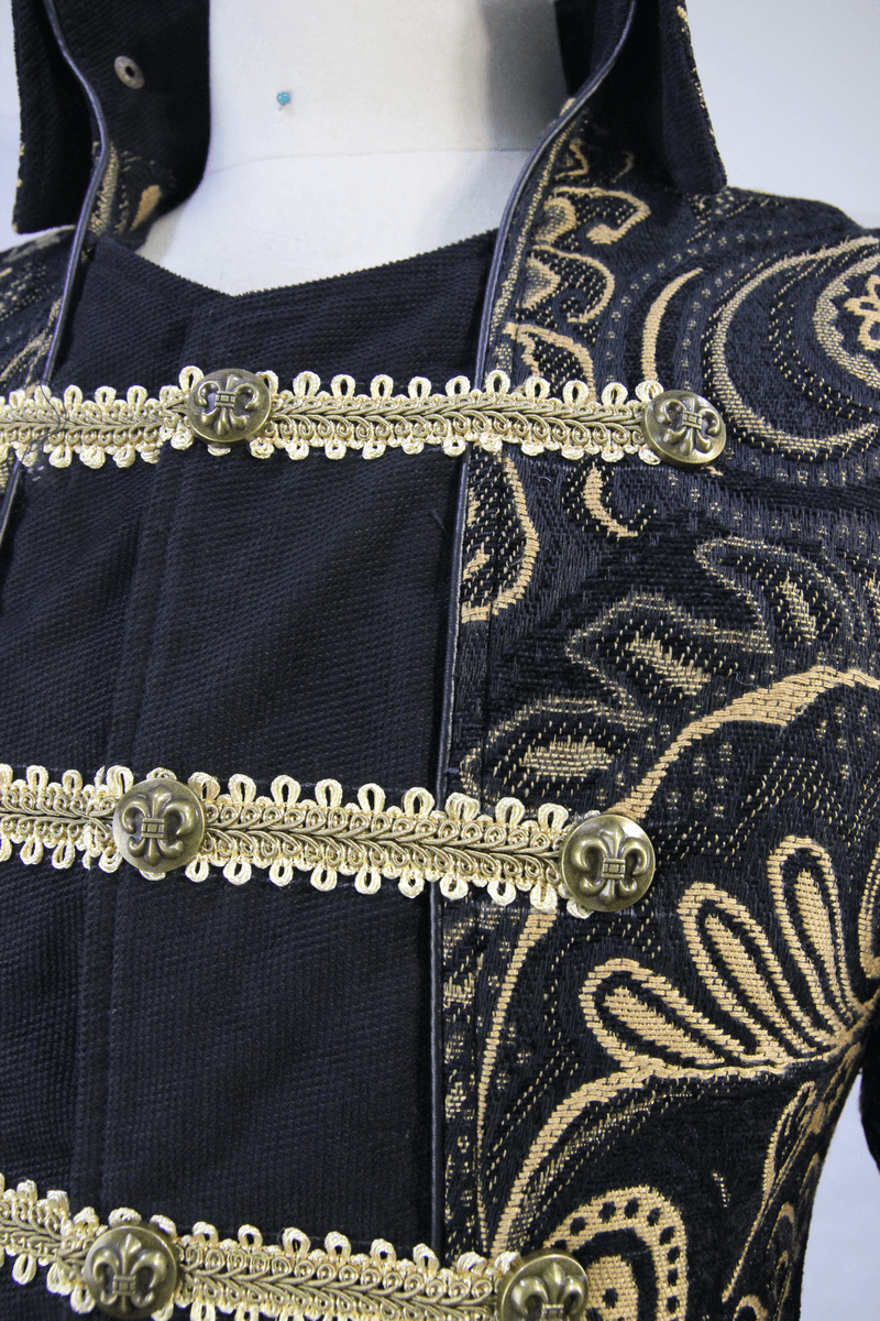 Vintage Gothic Long Trench Coat for Men / Elegant Male Alternative Fashion Clothing - HARD'N'HEAVY