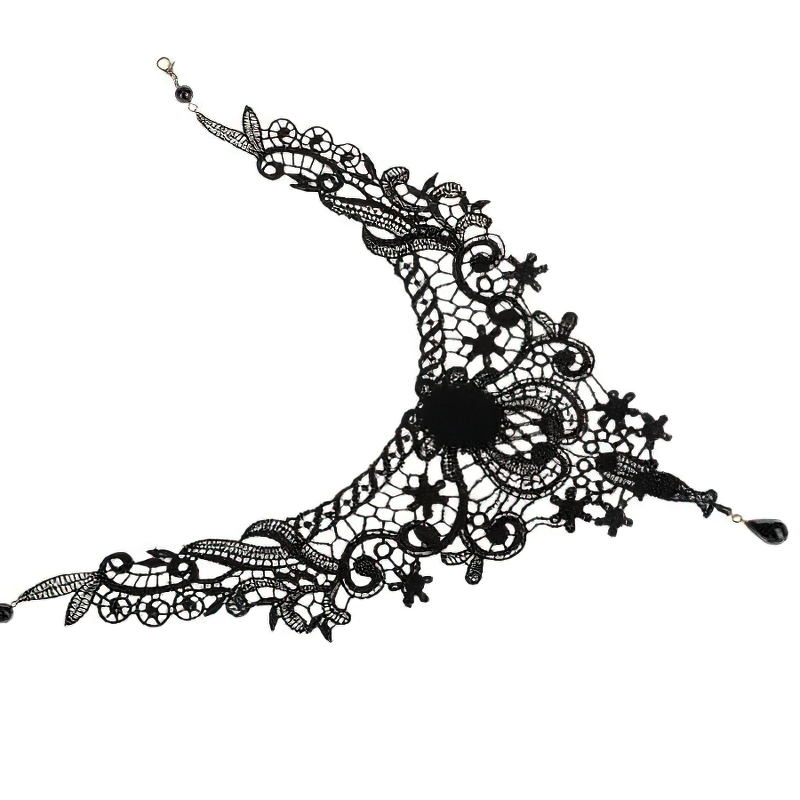 Vintage Gothic Women's Necklace / Zinc Alloy Handmade Lace Necklace - HARD'N'HEAVY