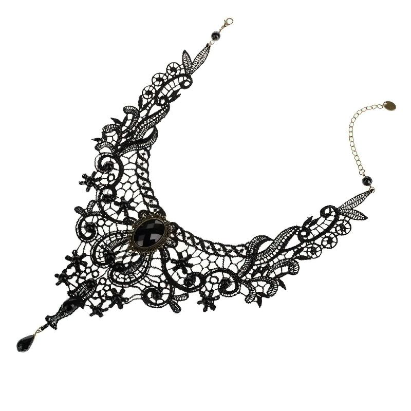 Vintage Gothic Women's Necklace / Zinc Alloy Handmade Lace Necklace - HARD'N'HEAVY