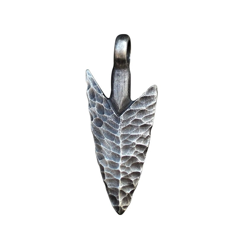 Vintage Hammered Arrow Stainless Steel Pendant / Men's Punk Jewelry - HARD'N'HEAVY