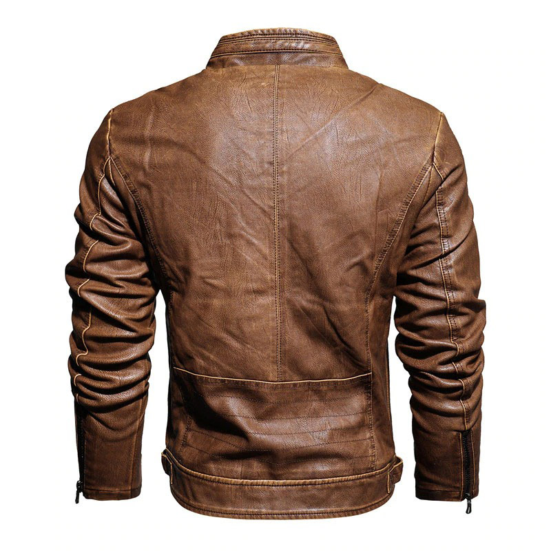 Vintage Male Faux Leather Jacket / Motorcycle Comfortable Thick Jakets for Men - HARD'N'HEAVY
