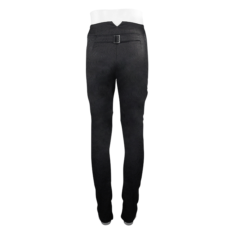 Vintage Male Slim High Waist Suit Black Buttons Pants Vintage Male Slim High Waist Suit Black Buttons Pants