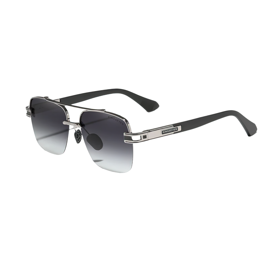 Vintage men's sunglasses in rock style, featuring black frames and gradient lenses, perfect accessory for any outfit.