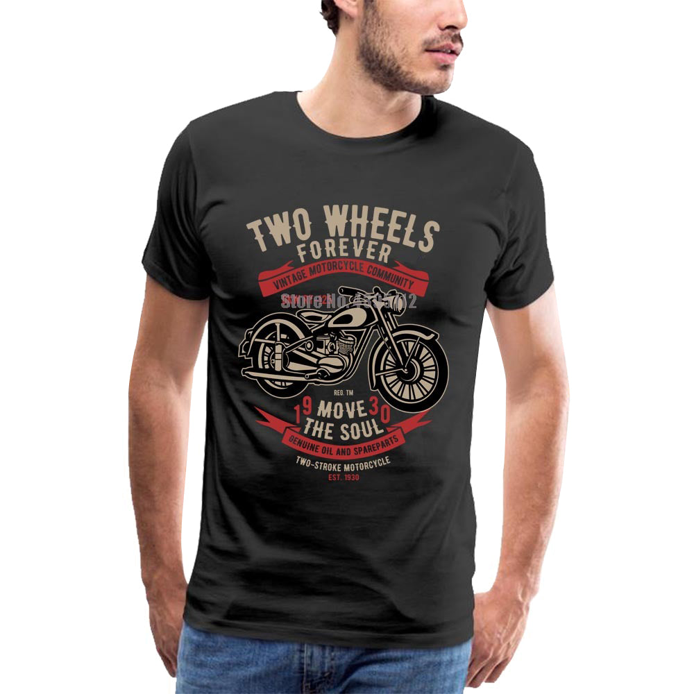 Vintage Rock Style Motorcycles T-Shirt Biker Chopper Male Short Sleeves Classic Alternative Fashion - HARD'N'HEAVY